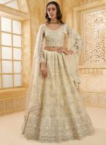 Net Off White Wedding Wear Stone Work Lehenga Choli